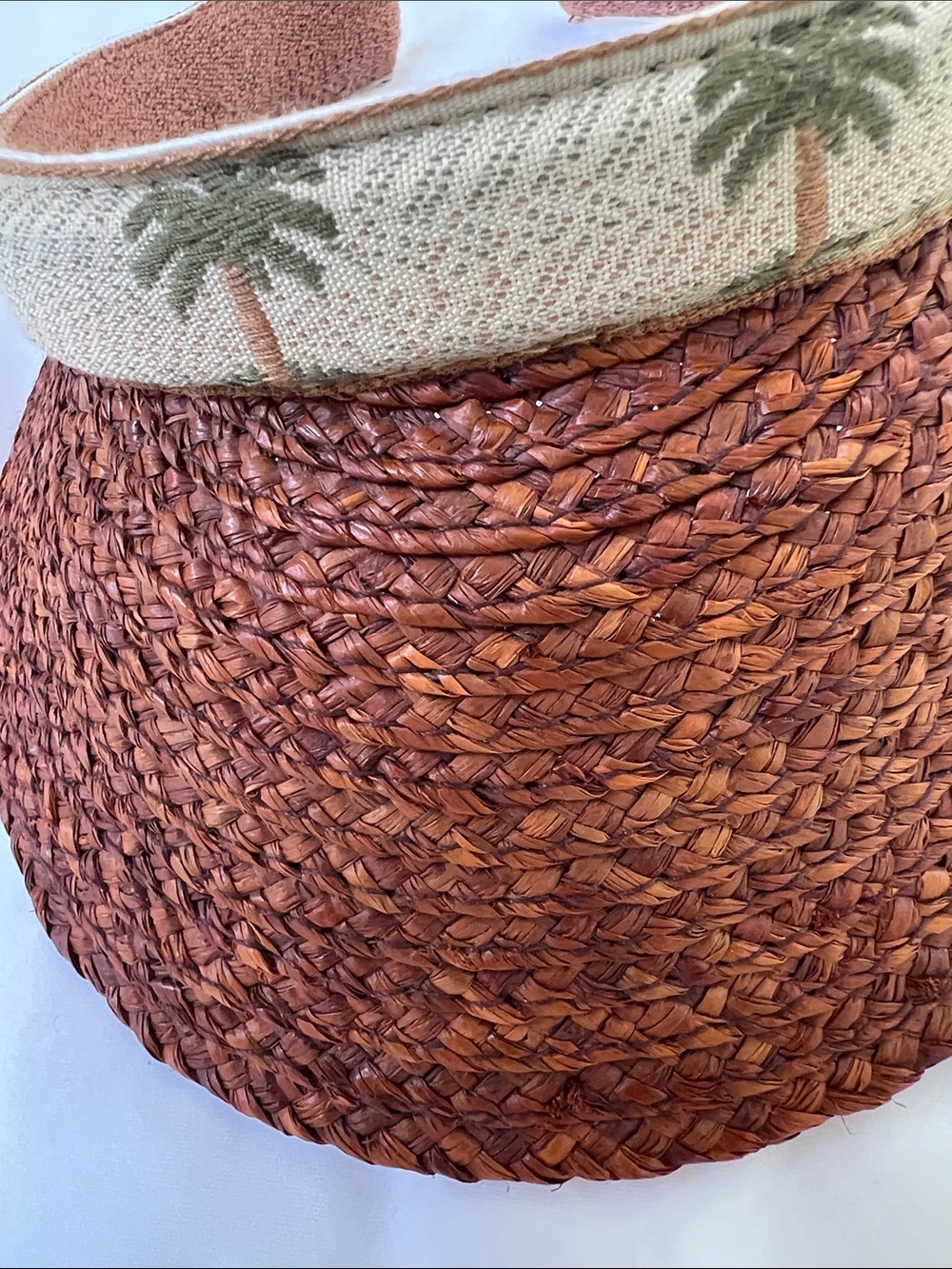 Scala Brown Woven Visor with Beige Palm Tree Band - Picture 4 of 5